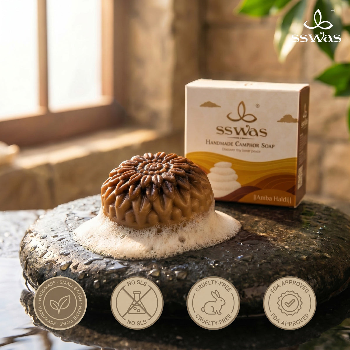 sswas Amba Haldi Handmade Camphor Soap