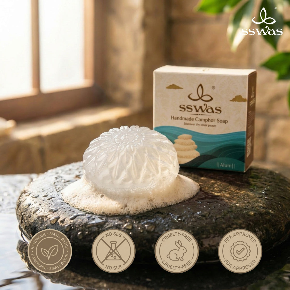 sswas Alum Handmade Camphor Soap