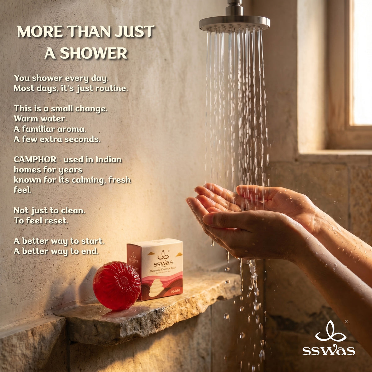 sswas Gulab Handmade Camphor Soap (Rose)