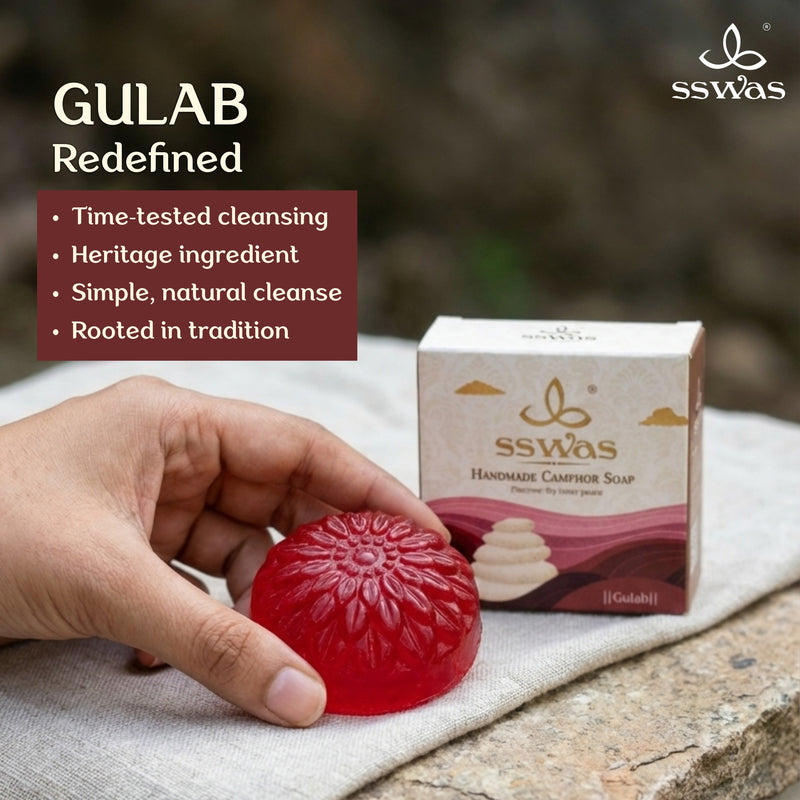 sswas Gulab Handmade Camphor Soap (Rose)