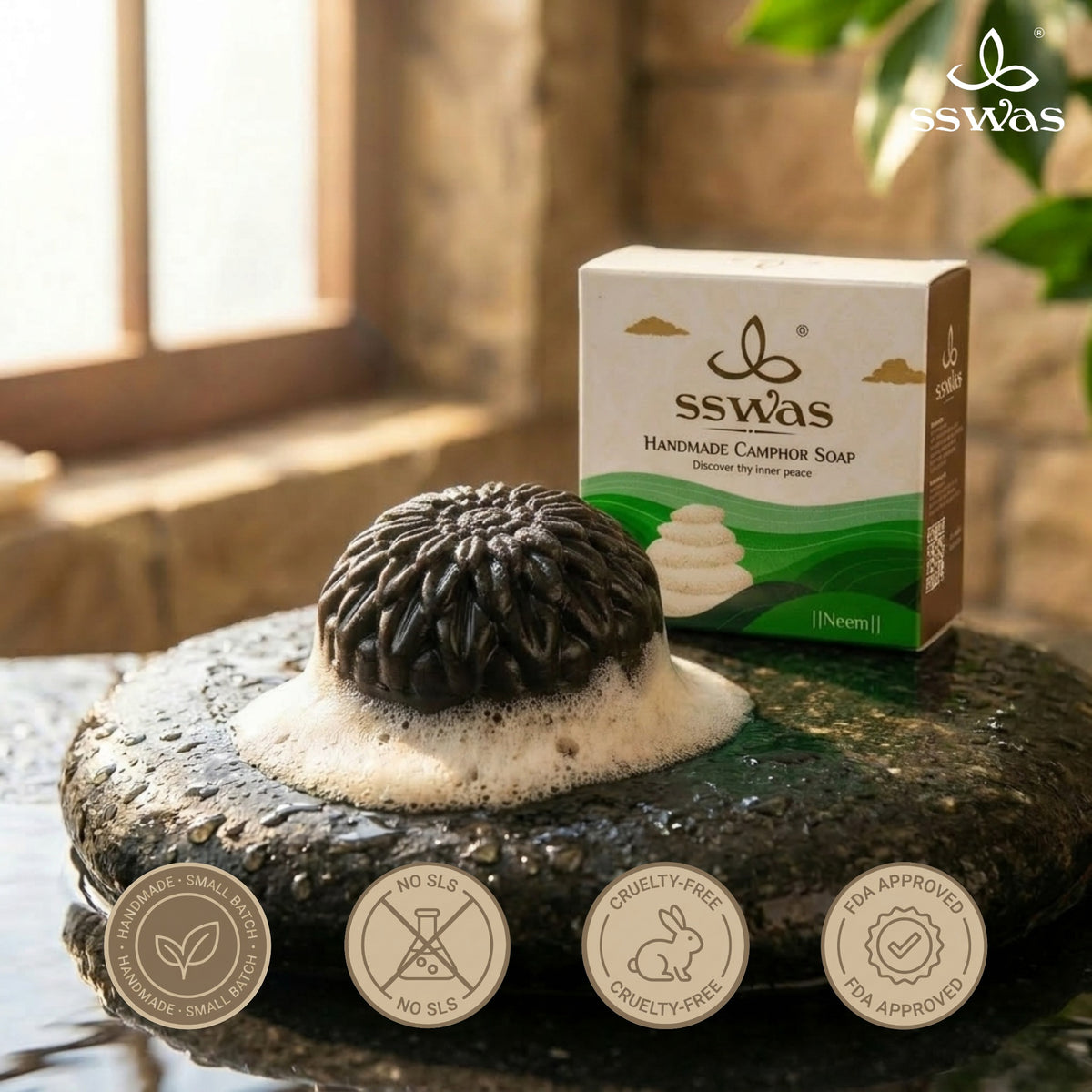 sswas Neem Handmade Camphor Soap