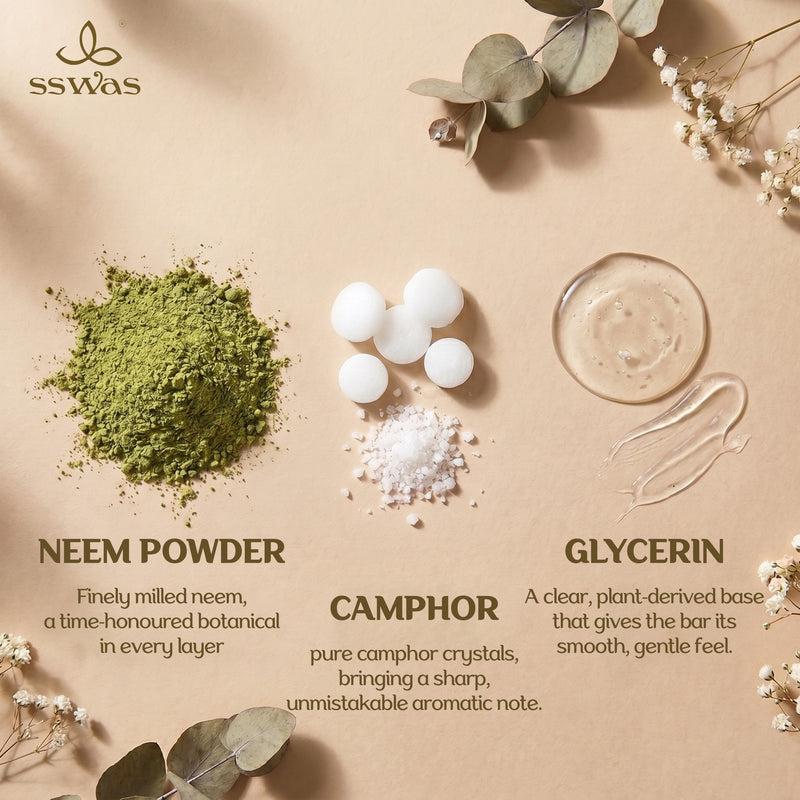 sswas Neem Handmade Camphor Soap