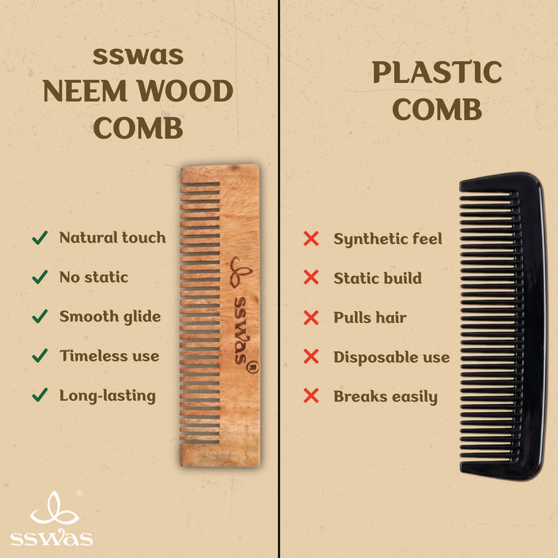 sswas Neem Wood Hair Comb