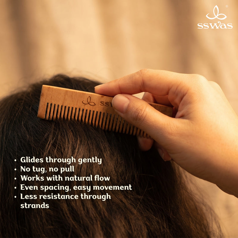 sswas Neem Wood Hair Comb