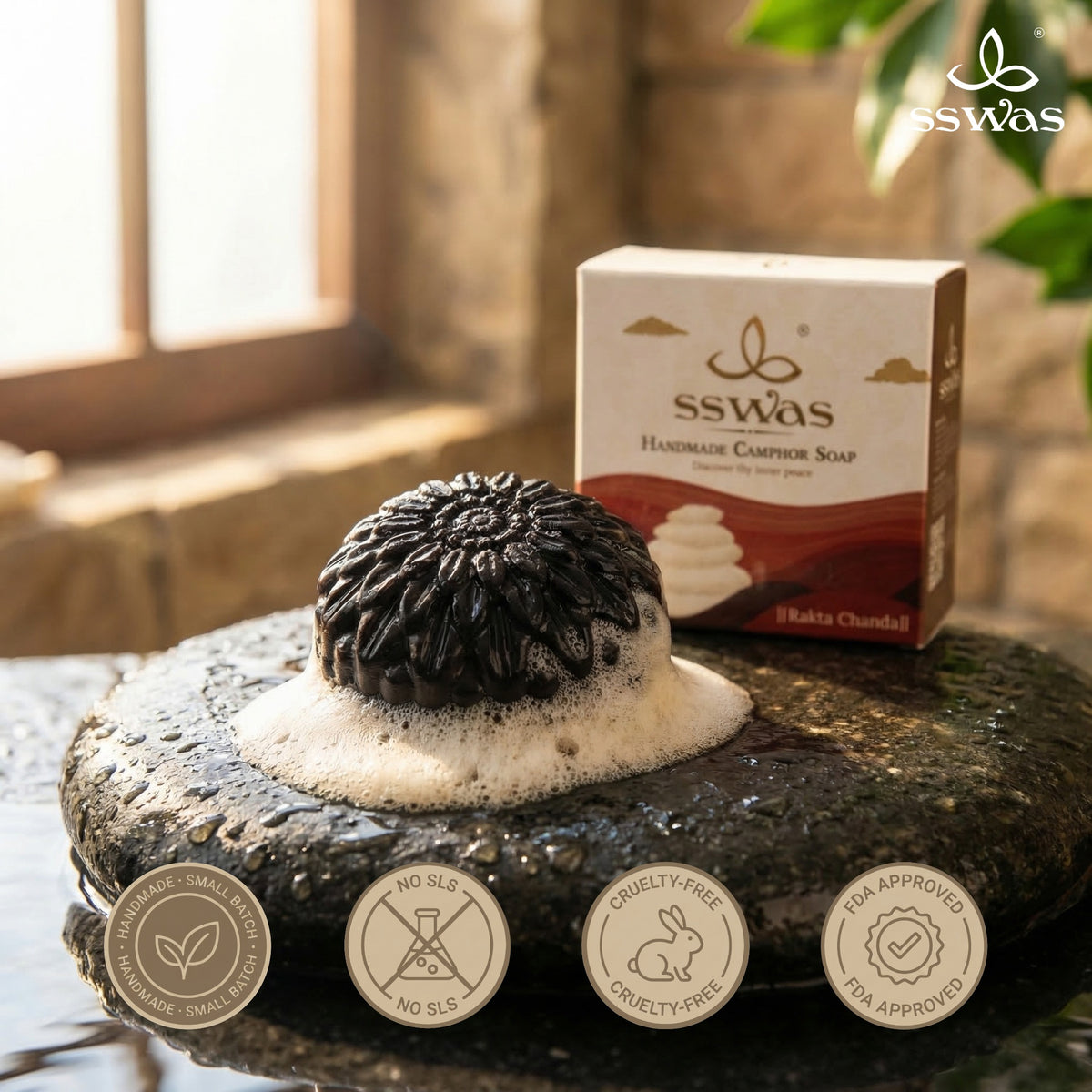 sswas Rakta Chandan Handmade Camphor Soap