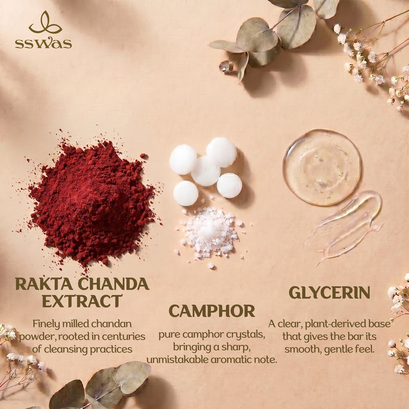 sswas Rakta Chandan Handmade Camphor Soap