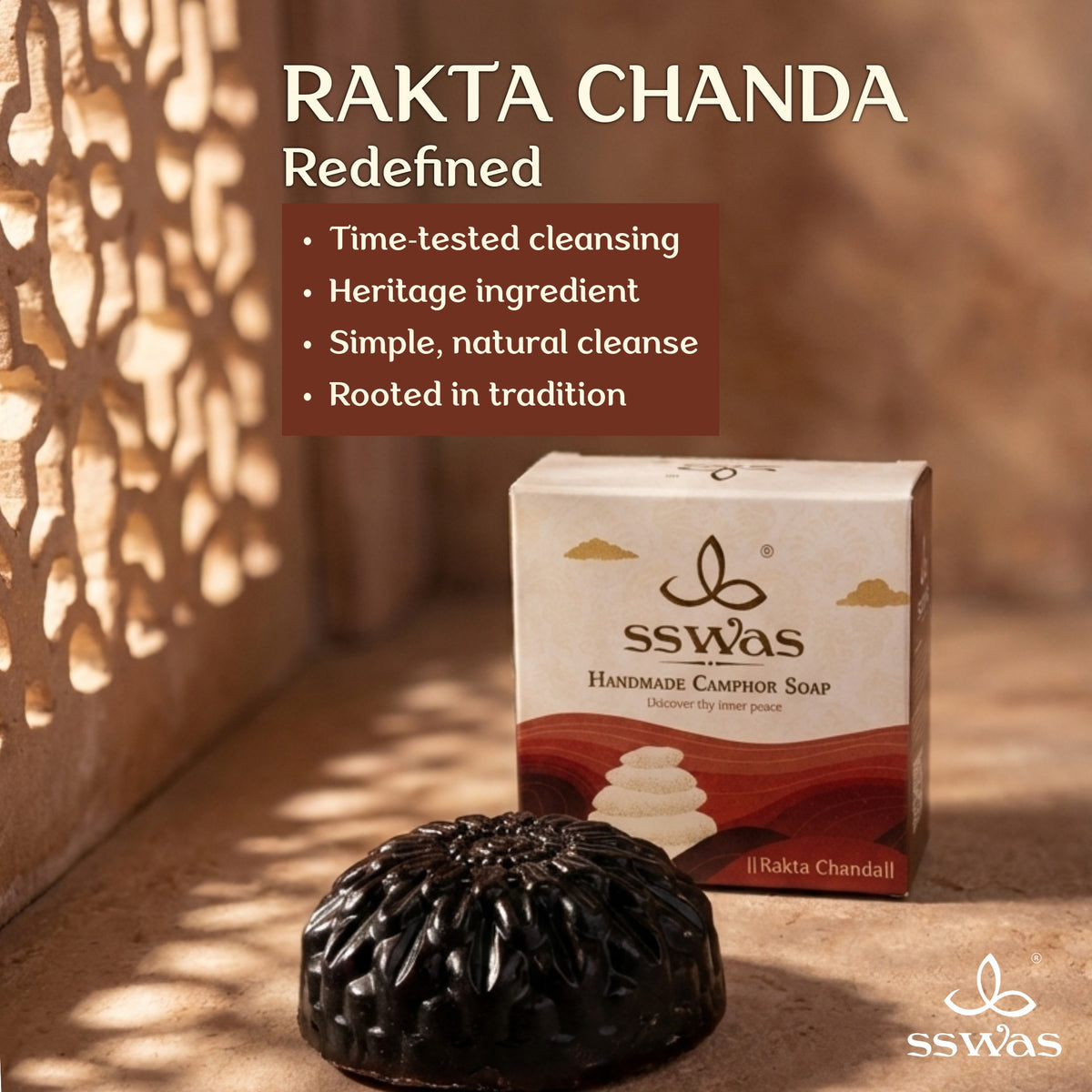 sswas Rakta Chandan Handmade Camphor Soap