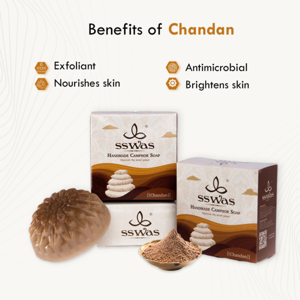 sswas Handmade Camphor Soap - Chandan