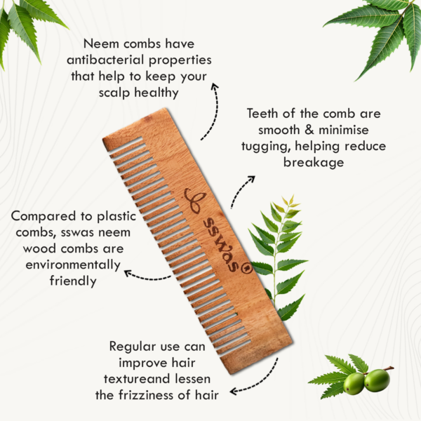 sswas Neem Wood Hair Comb
