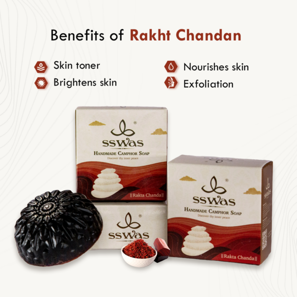 sswas Handmade Camphor Soap - Rakta Chandan
